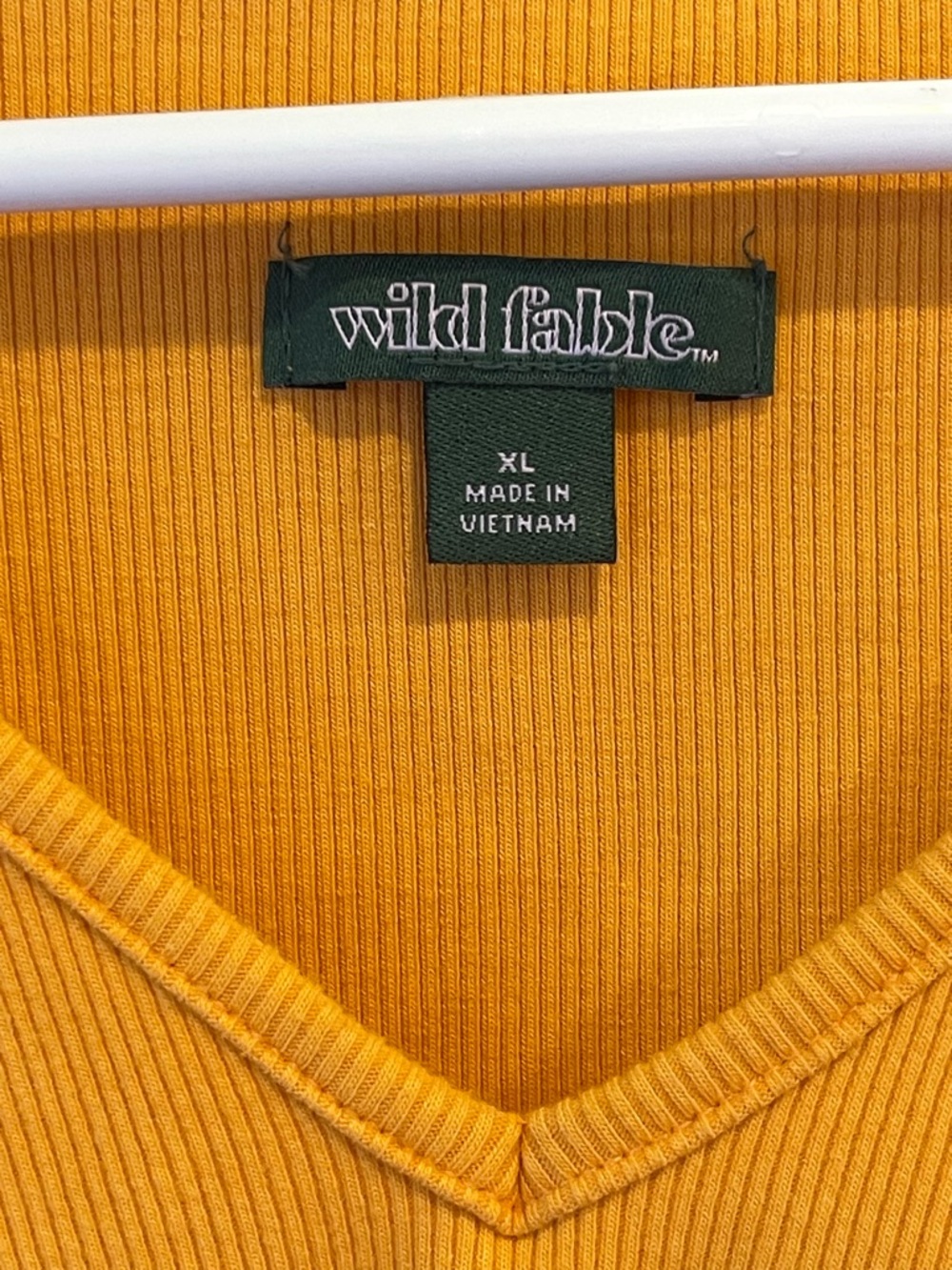 wild fable crop Yellow Ribbed V-Neck Knit Top